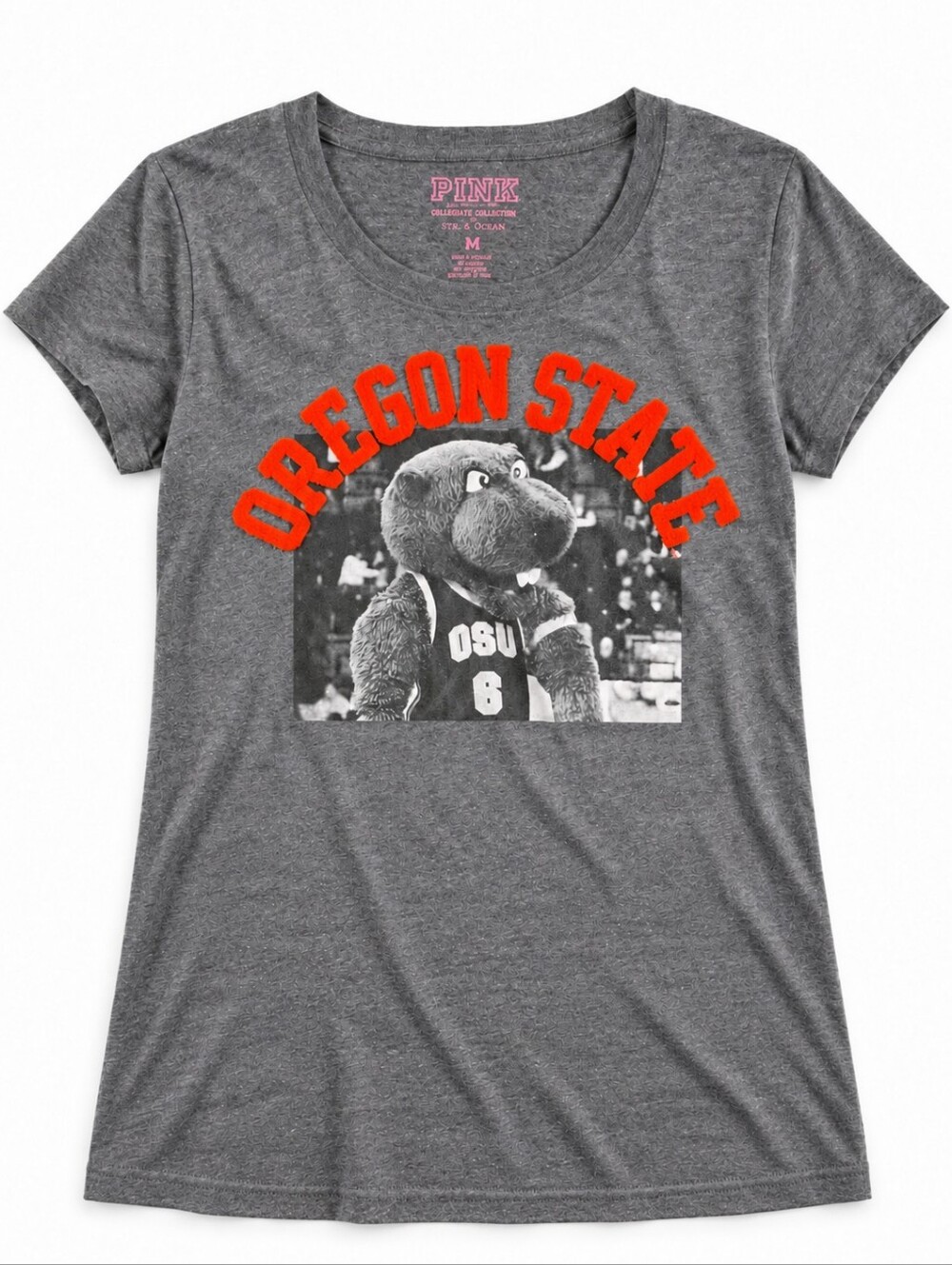 PINK Oregon State Graphic Tee Gray Size M Like New